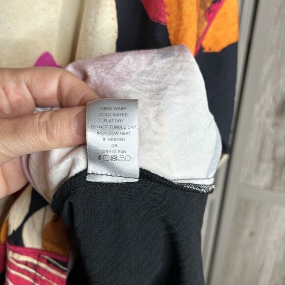 IC by Connie K Tunic 2XL Floral Asymmetric With Pockets Lagenlook Artsy - Picture 7 of 8